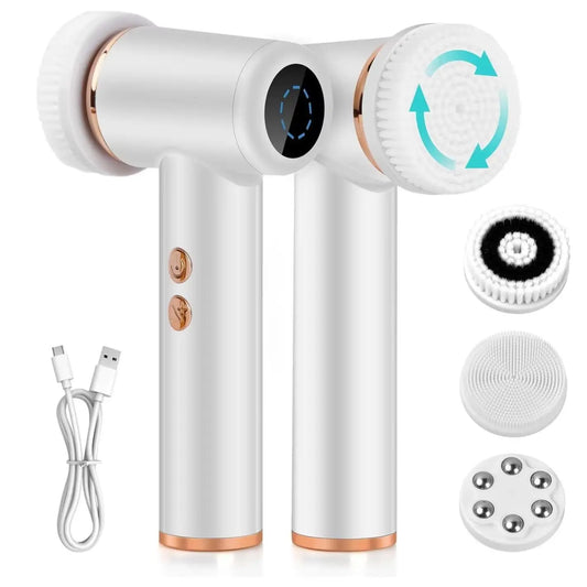 Electric Facial Cleansing Brush and Rotating Face Scrubber for Daily Skincare