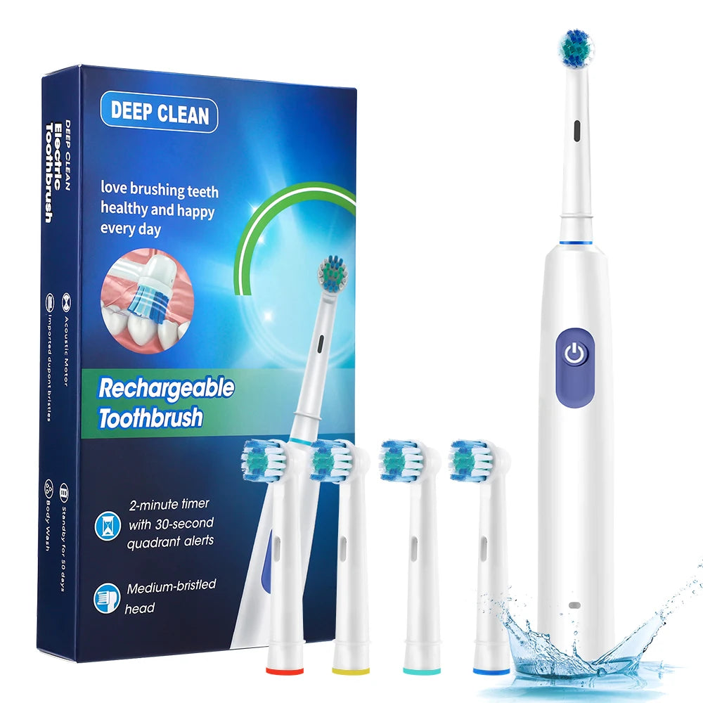 Rotating Electric Toothbrush and Rechargeable Rotary Brush for Oral Hygiene