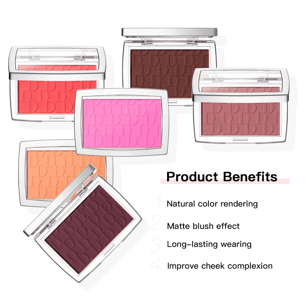 Matte Embossed Blush Palette and Facial Blusher Powder for Natural Makeup Looks