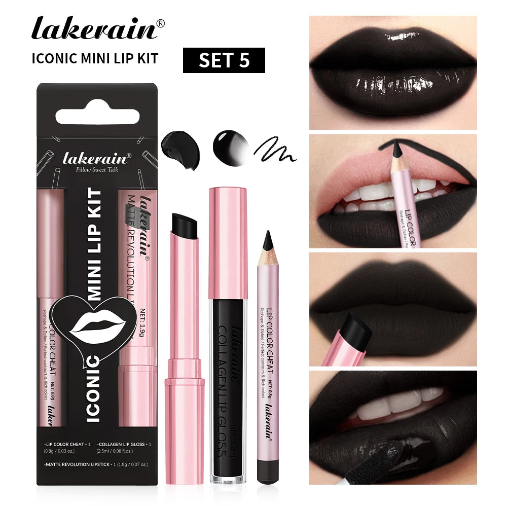 Lip Liner and Lipstick Makeup Set for Perfect Daily and Travel Lip Styling