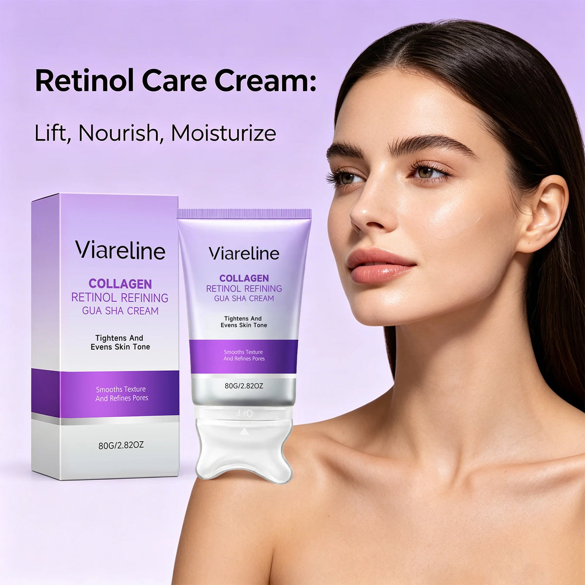 Collagen Retinol Gua Sha Cream and Facial Firming Moisturizer for Daily Lifting