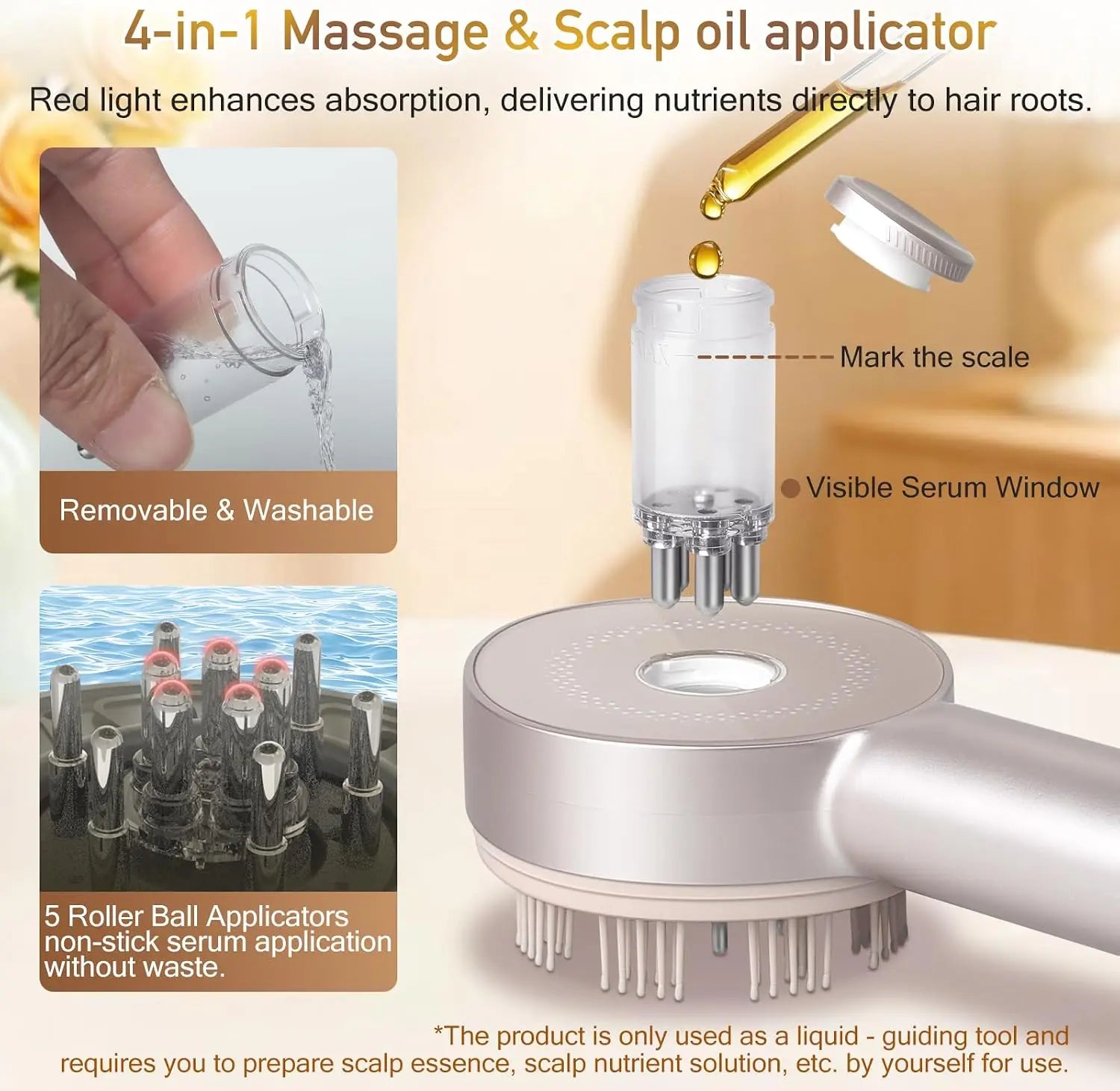 Electric Scalp Massager and Hair Oil Applicator Brush for Daily Hair Care - 6