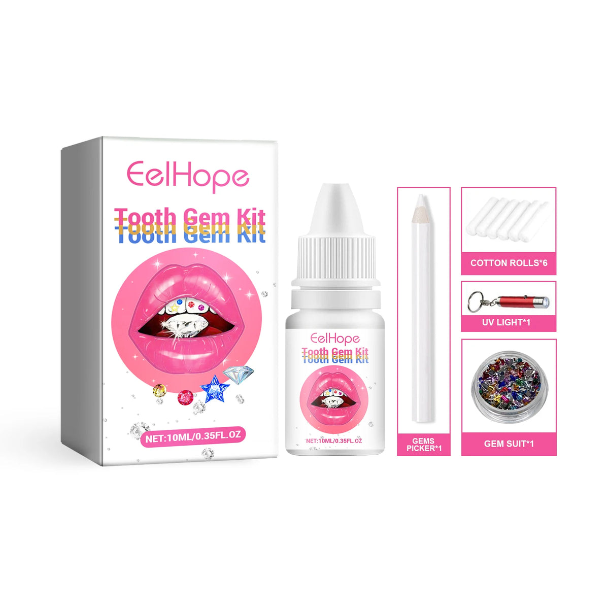 Tooth Gems Kit and Crystal Dental Jewelry for Stylish Teeth Decoration at Home