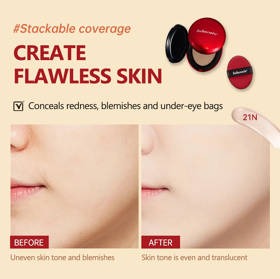 Cushion Foundation Refill and Compact Makeup for Long Lasting Daily Coverage