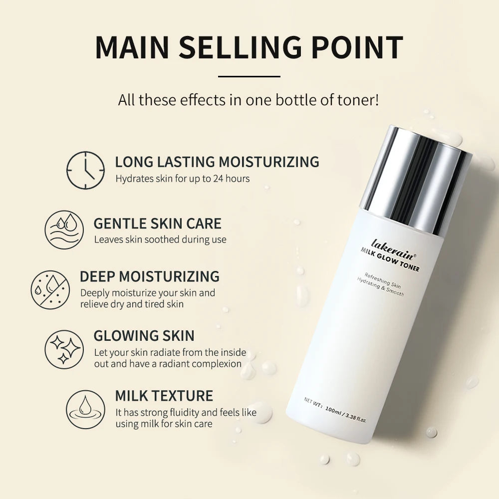 Milk Glow Toner and Hydrating Face Essence for Daily Skin Brightening Routine