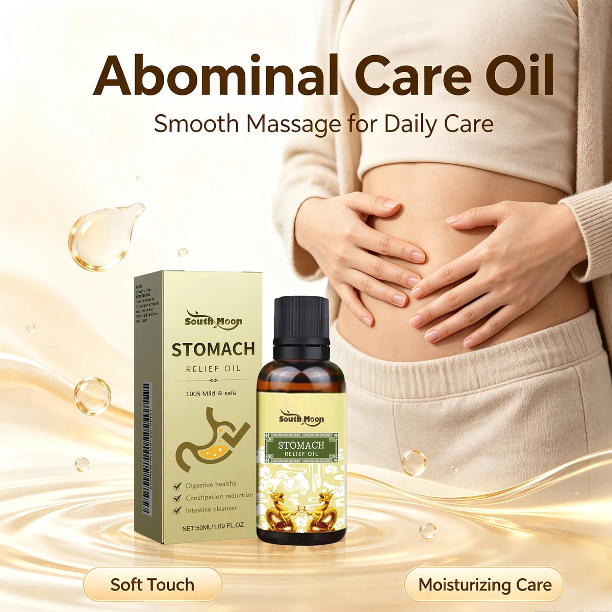 Stomach Relief Oil and Constipation Massage Oil for Daily Abdominal Skin Comfort