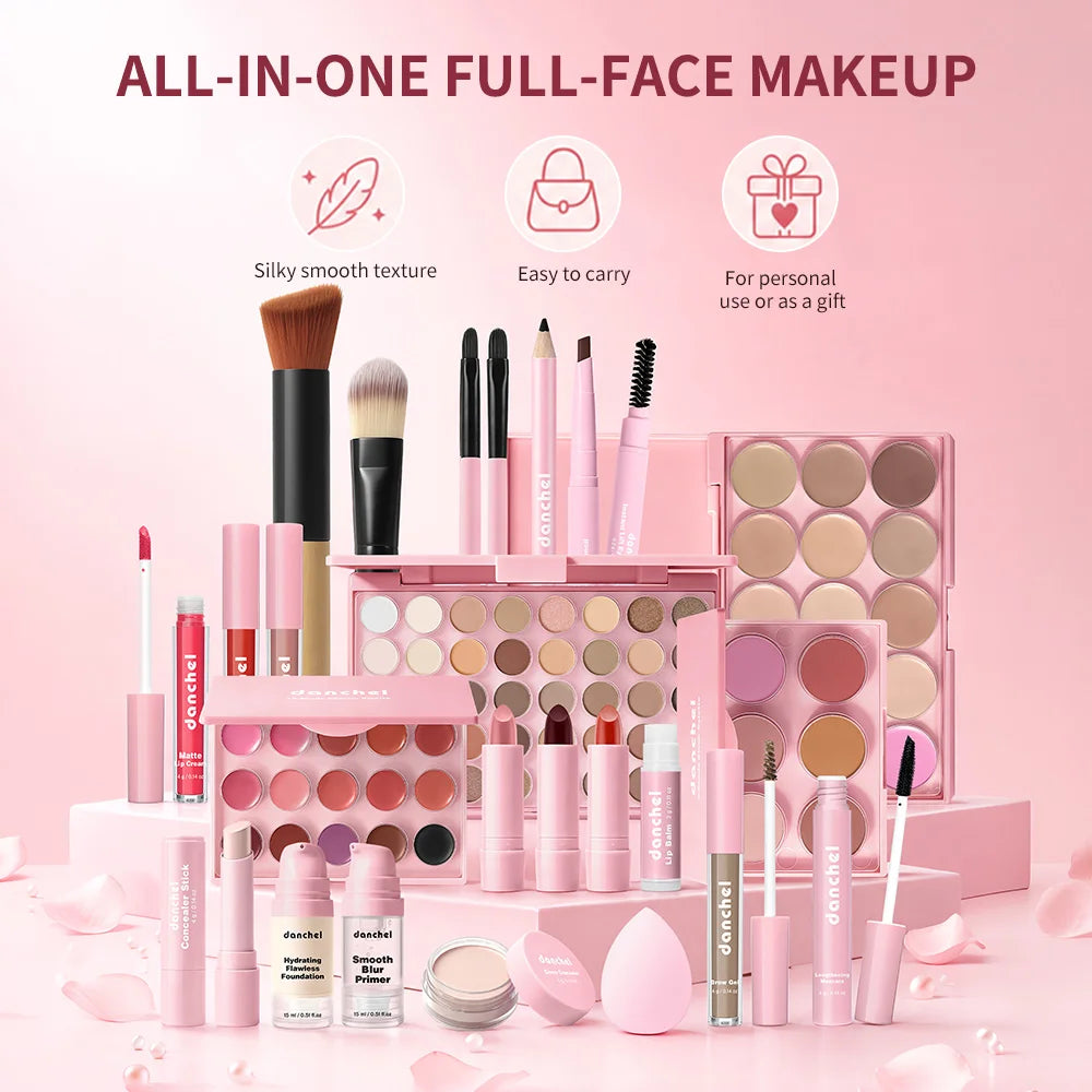 All in One Makeup Kit and Complete Beauty Set for Beginners and Travel Enthusiasts