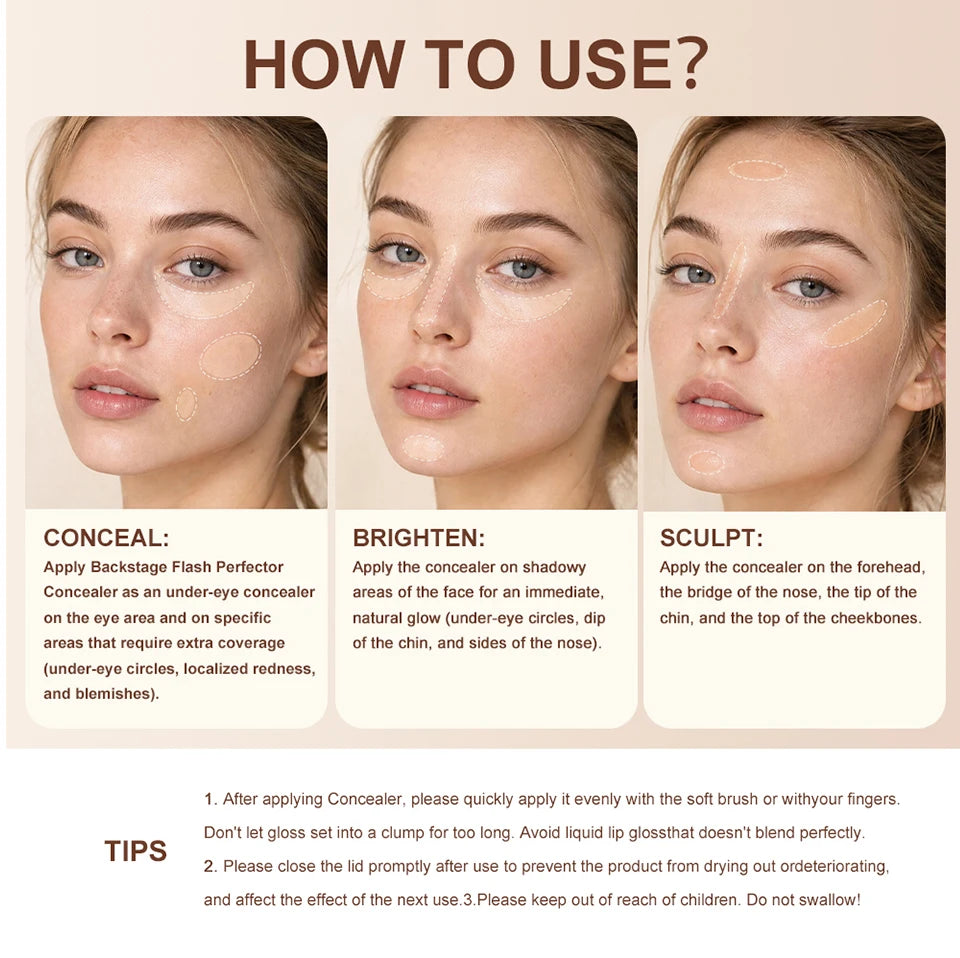 Liquid Concealer and Blemish Spot Corrector for Professional Face Body Makeup
