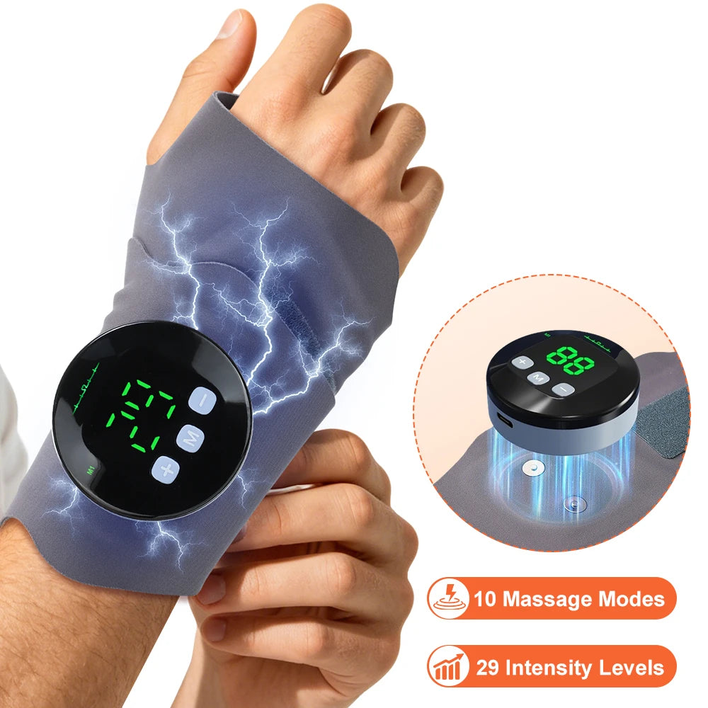Electric Wrist Massager and EMS Support Brace for Muscle Relief and Daily Comfort
