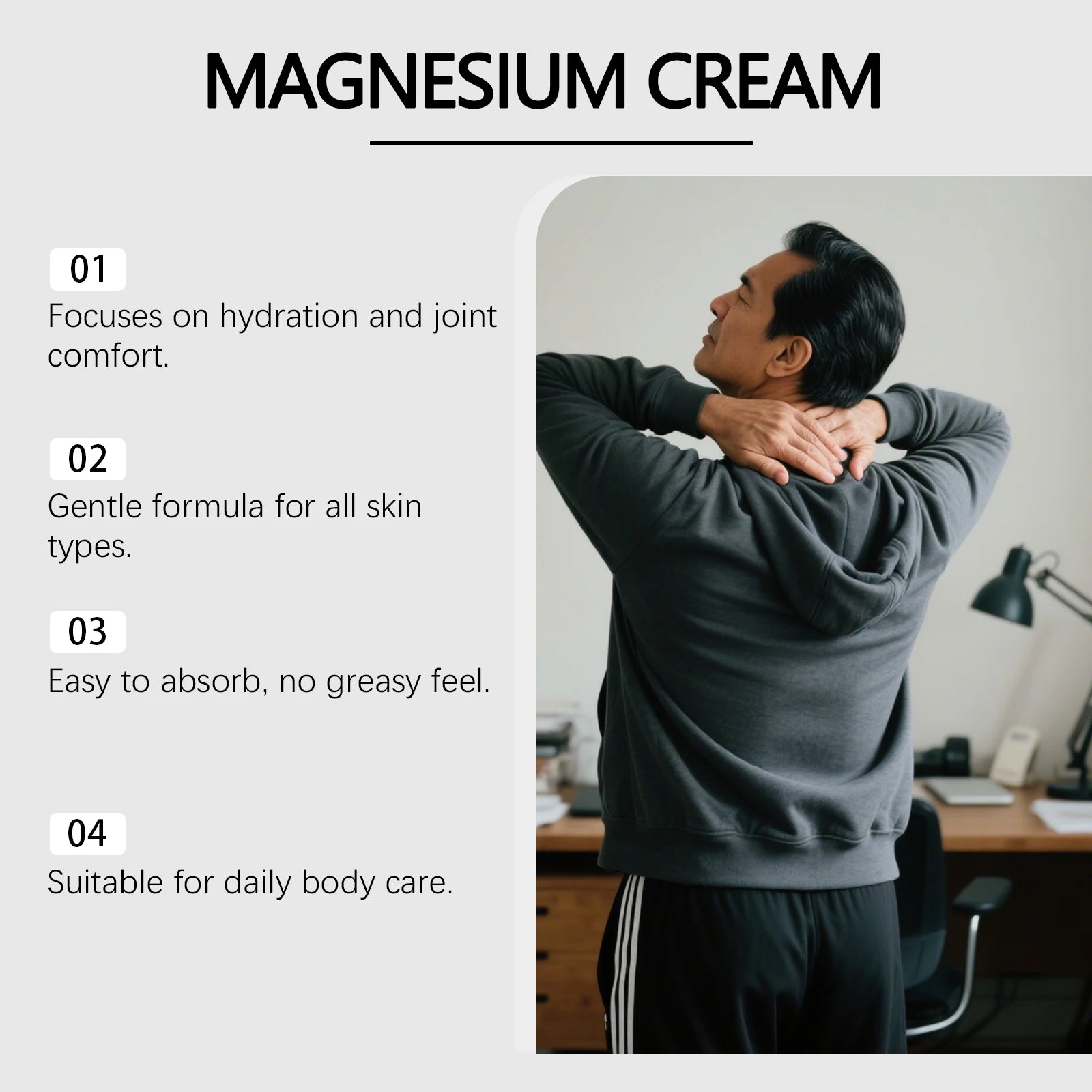 Joint Moisturizing Magnesium Cream and Muscle Relief Balm for Active Body Recovery - 8