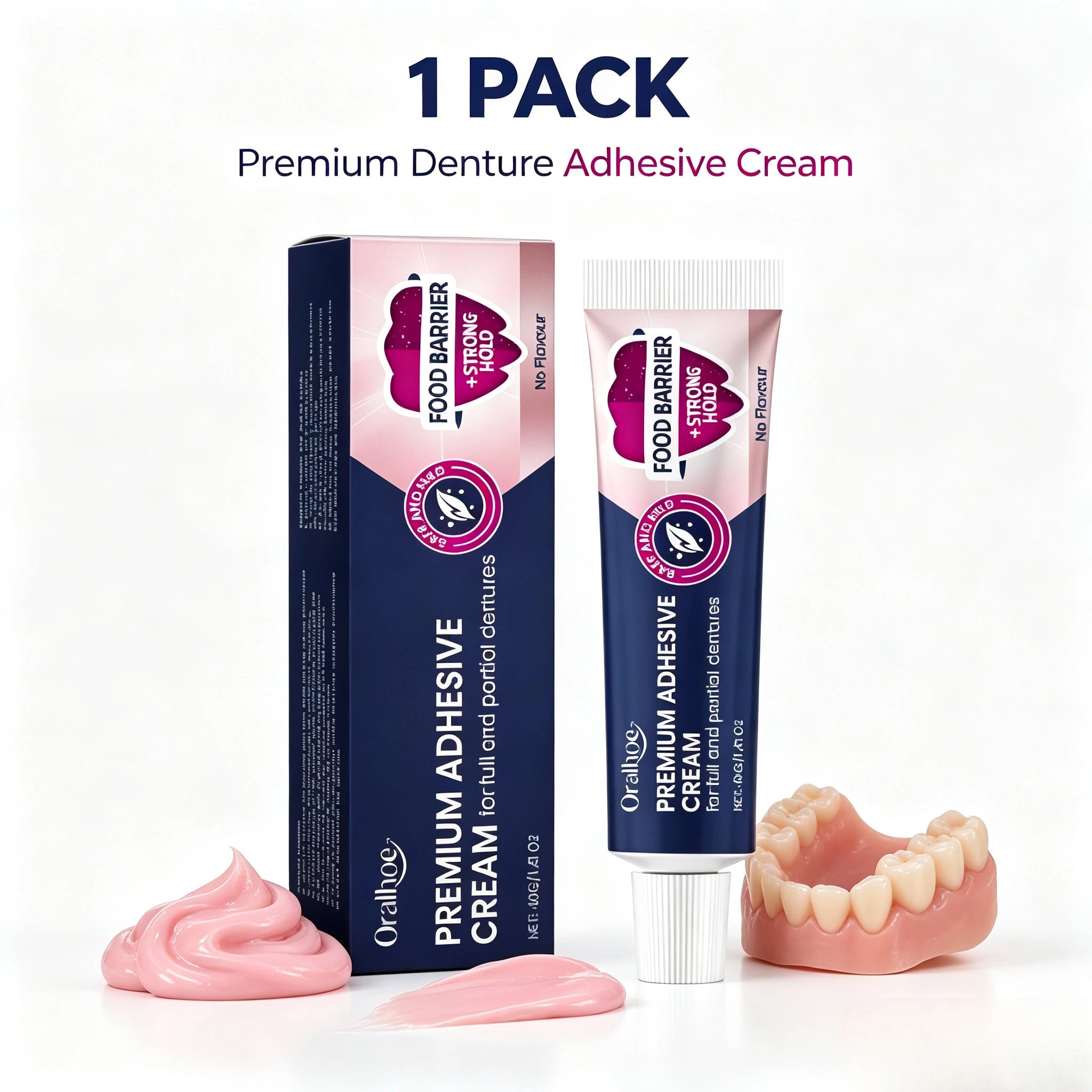 Denture Adhesive Cream and Secure Fix Glue for Full and Partial Denture Wearers - 8