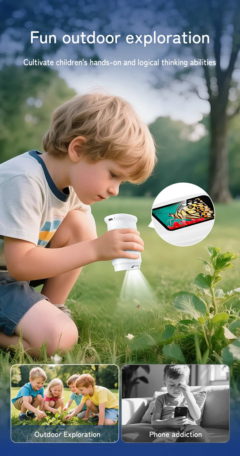 Handheld Microscope and Digital Science Toy for Kids Exploring Nature and Learning