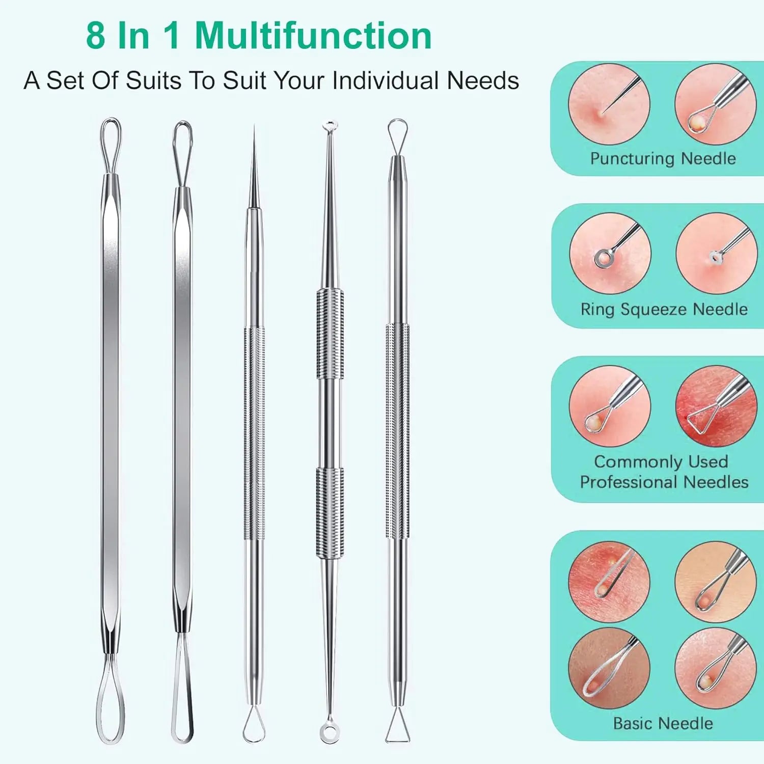 Blackhead Remover Kit and Pimple Popper Tools for Clear Facial Skin Care - 2