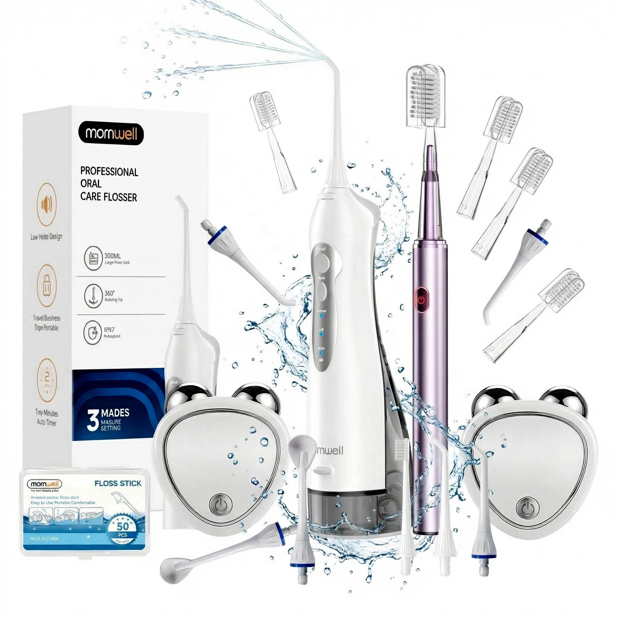 Professional Oral Care Kit and Portable Water Flosser for Daily Teeth Cleaning - 1