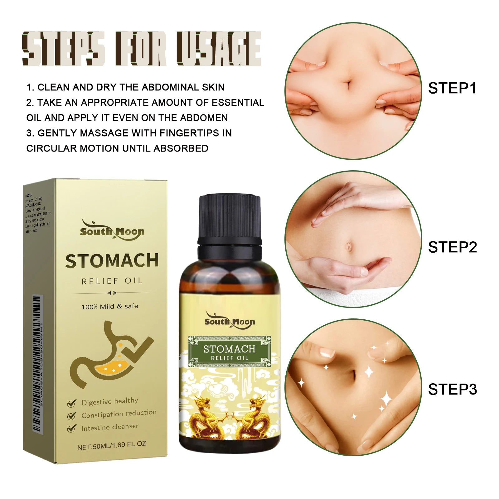 Stomach Relief Oil and Constipation Massage Oil for Daily Abdominal Skin Comfort - 11