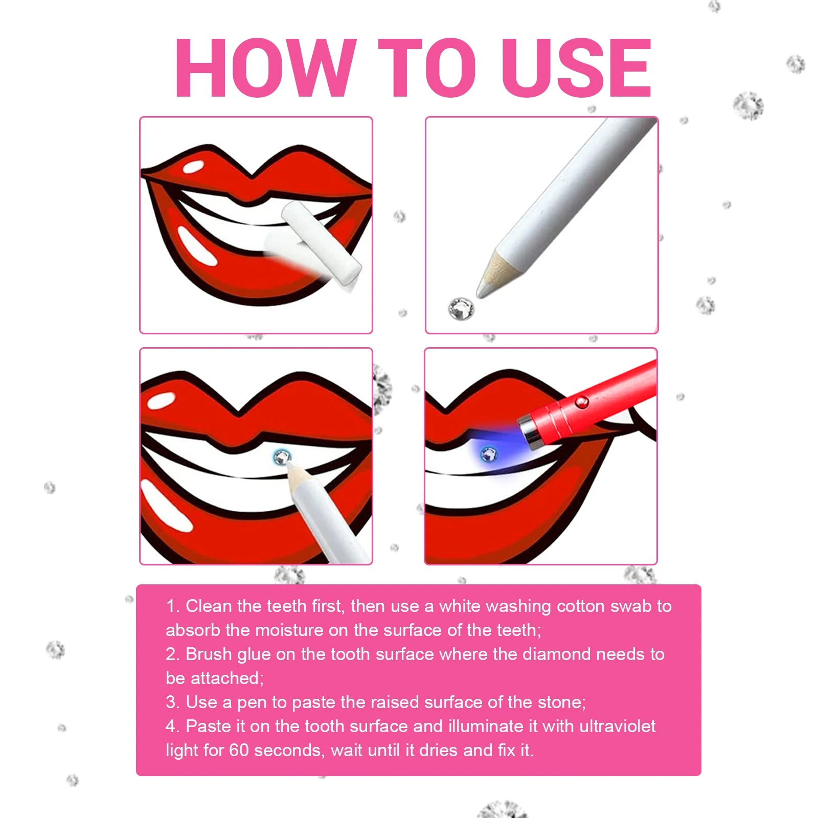 Tooth Gems Kit and Crystal Dental Jewelry for Stylish Teeth Decoration at Home - 17