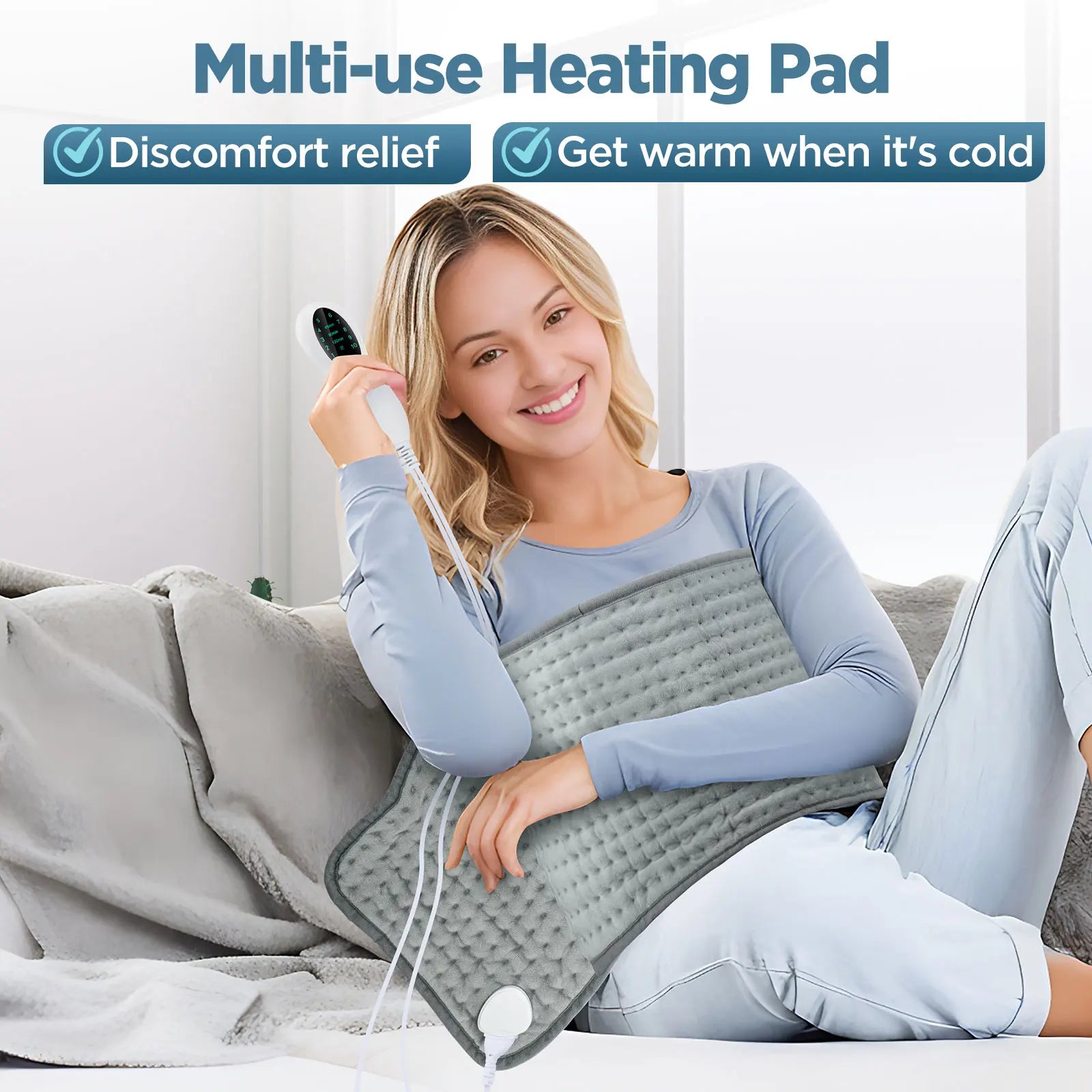 Electric Heating Pad and Warming Blanket for Muscle Pain Relief and Cold Evenings - 10