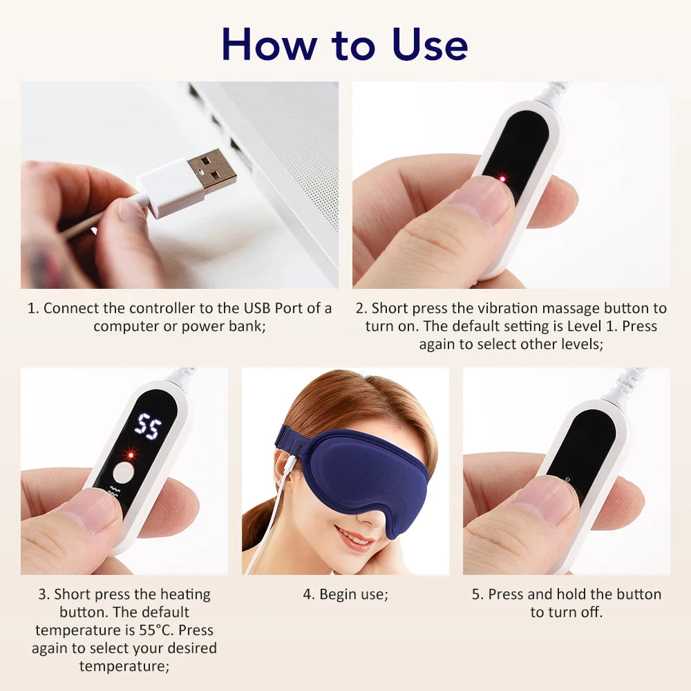 Heated Eye Mask and Vibration Massager for Daily Eye Strain and Better Sleep - 15