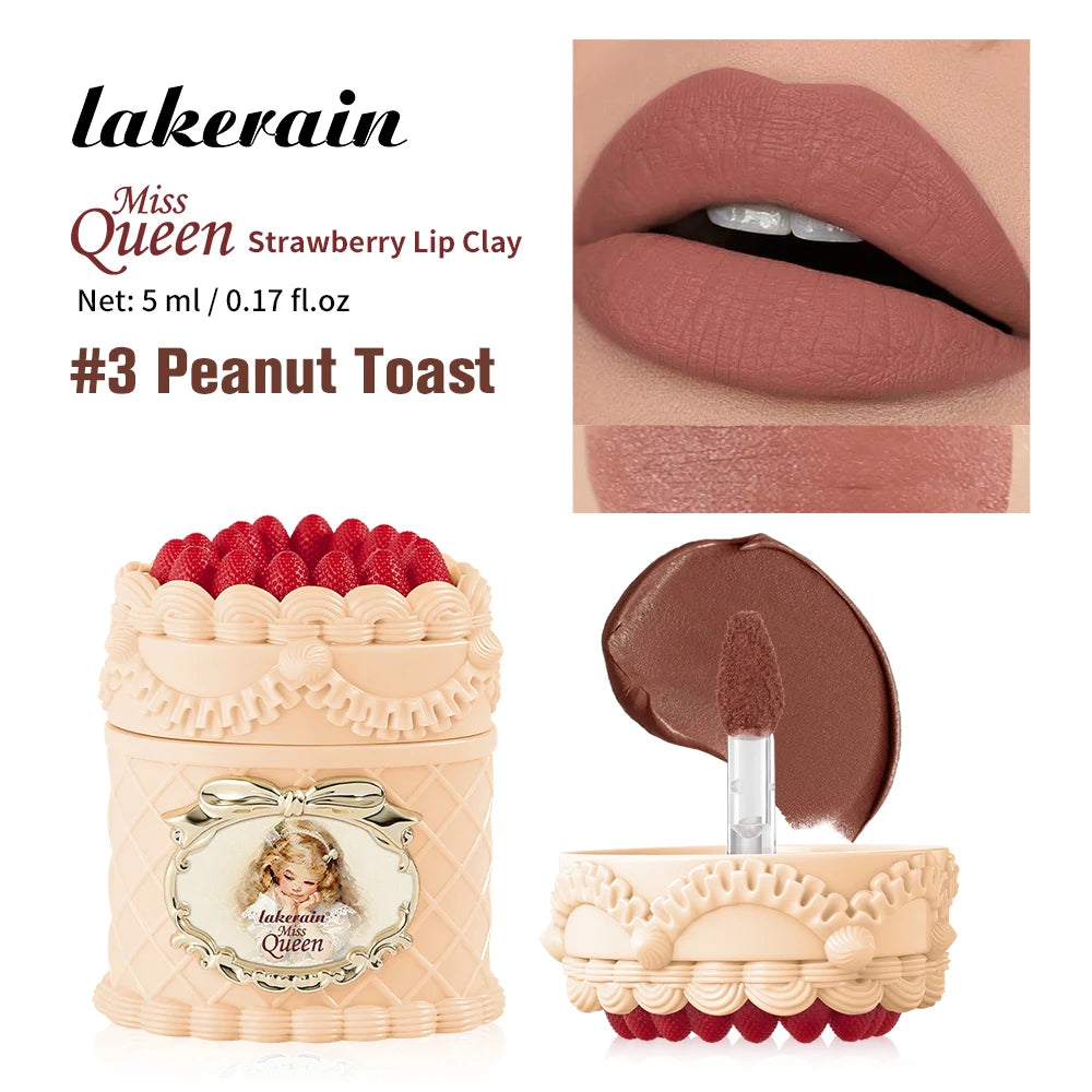 Strawberry Lip Mud and Matte Lip Cream for Long Lasting Velvet Makeup Looks