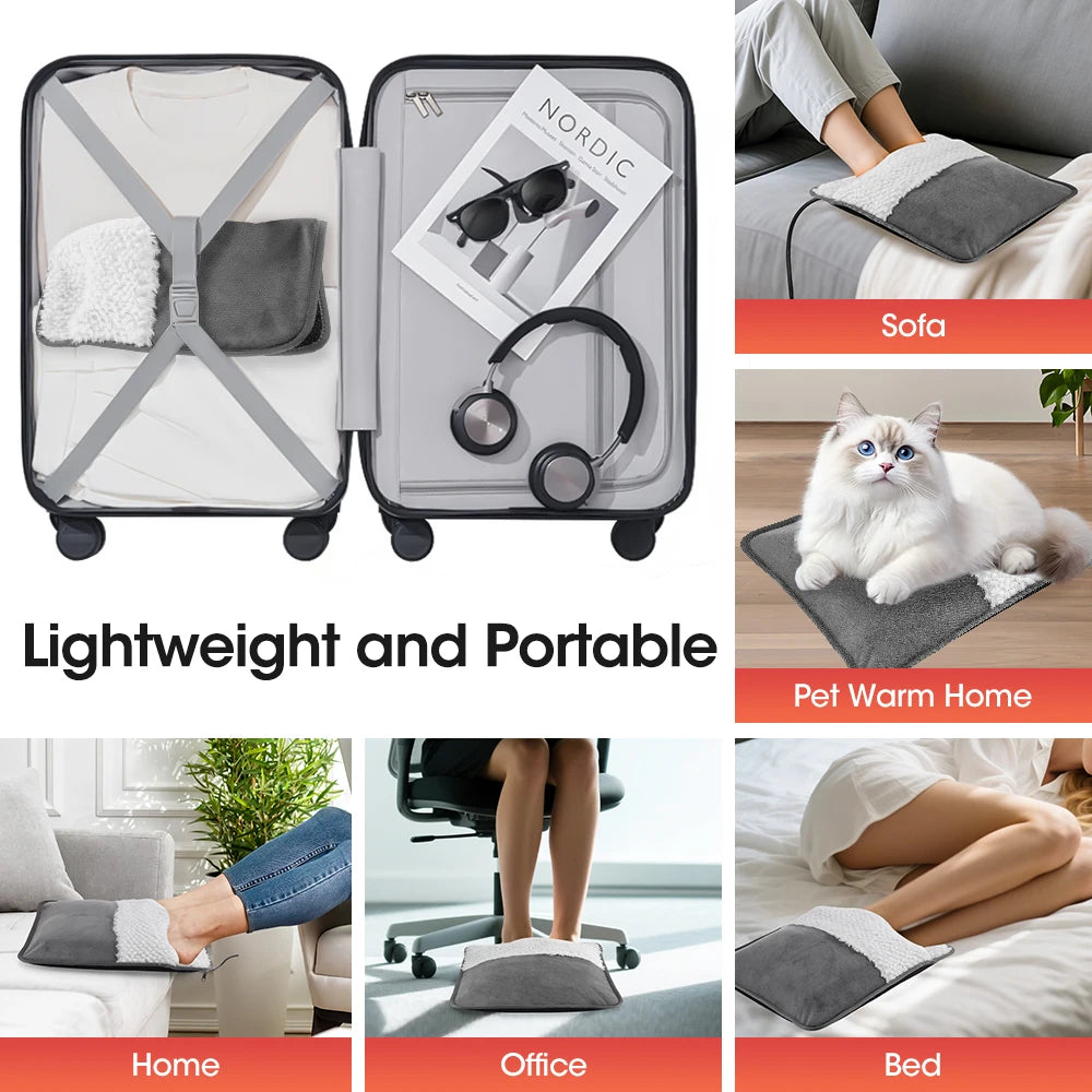 Electric Foot Warmer and Heated Heating Mat for Office Home and Cold Winter Days - 12