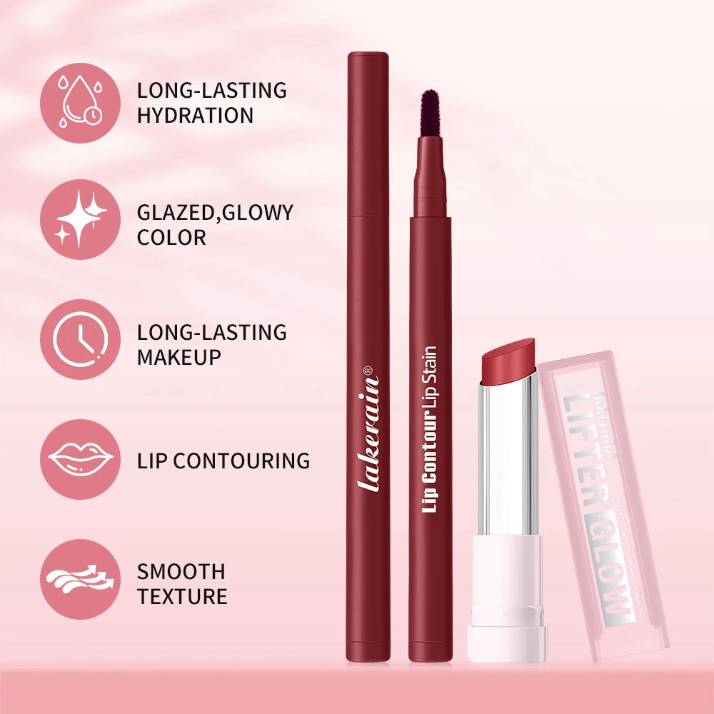 Lip Liner Pencil and Moisturizing Lip Balm Set for Defined and Hydrated Daily Makeup