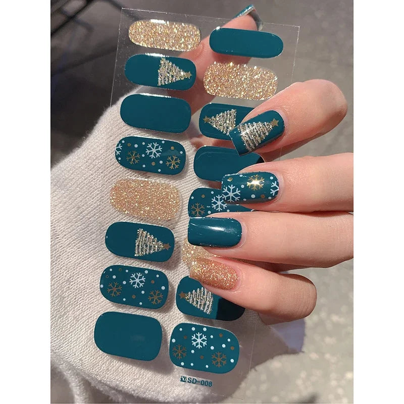 Christmas Nail Sticker and Holiday Gel Wrap for Winter Party Decorations - 16
