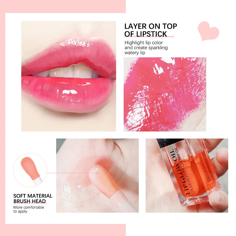 Lip Oil Plumping Lip Gloss and Hydrating Tinted Lip Glow for Daily Makeup Routines