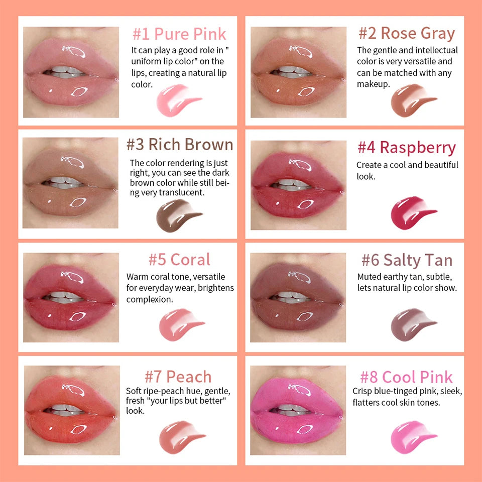 Peptide Lip Tint and Hydrating Lip Gloss for Daily Makeup and Lip Care Routine