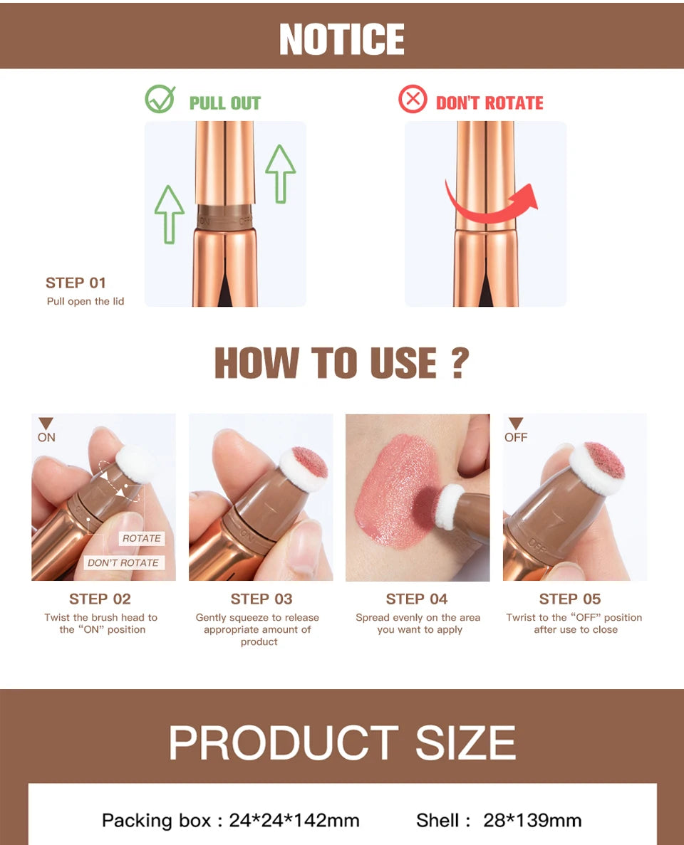 Liquid Face Bronzer and Makeup Contouring Wand for Daily Beauty Routines