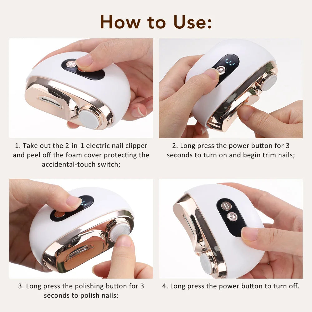 Electric Nail Clipper and Automatic Nail Trimmer for Home Use and Travel Care