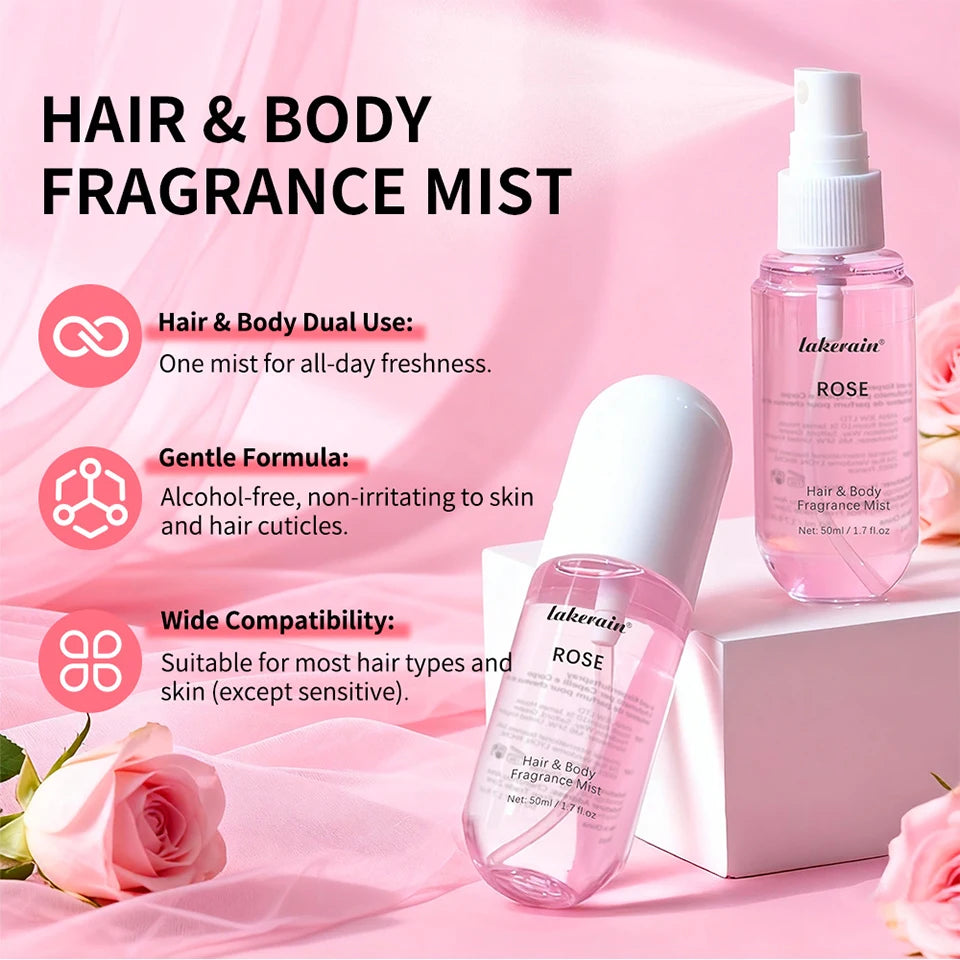Vanilla and Rose Fragrance Mist and Body Spray for Daily Refreshing Use