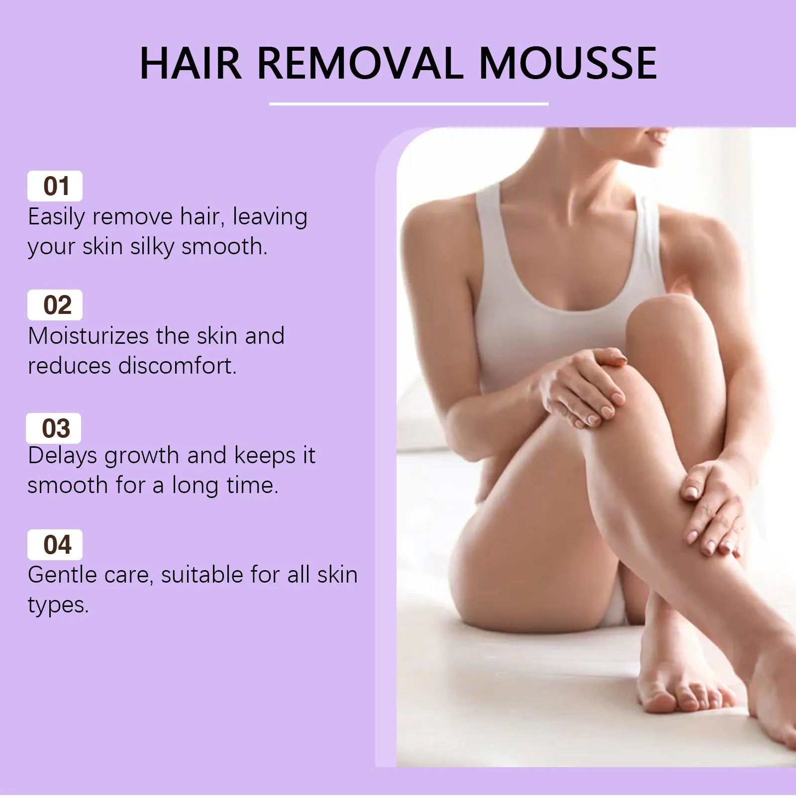 Hair Removal Mousse and Depilatory Foam for Painless Body Hair Maintenance - 10