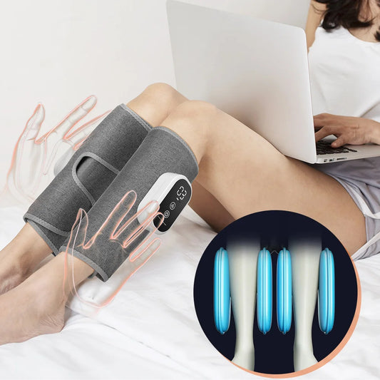 Electric Calf Massager and Leg Compression Wrap for Recovery and Circulation