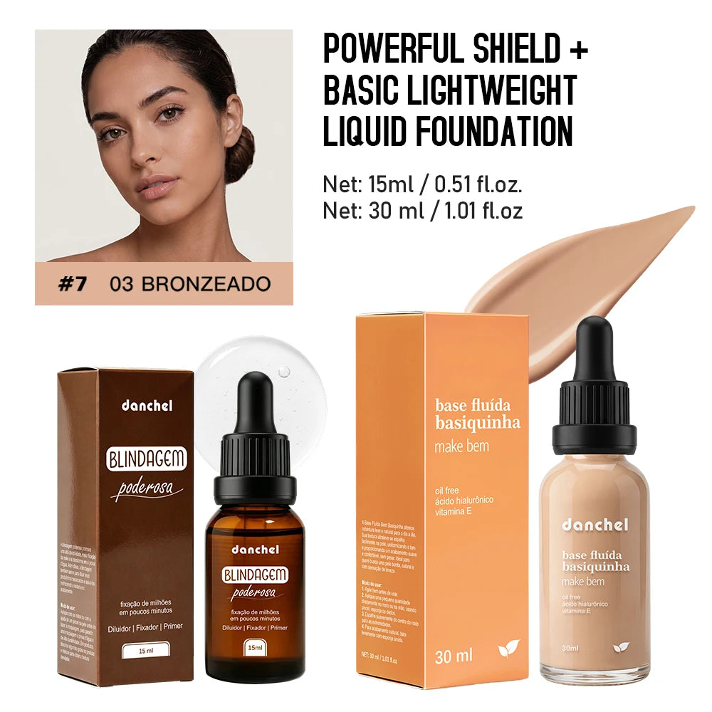 Face Makeup Set and Liquid Foundation Combo for Long Lasting Natural Daily Wear