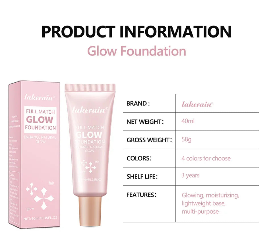 Liquid Glow Foundation and Illuminating Makeup Base for Radiant Skin Coverage