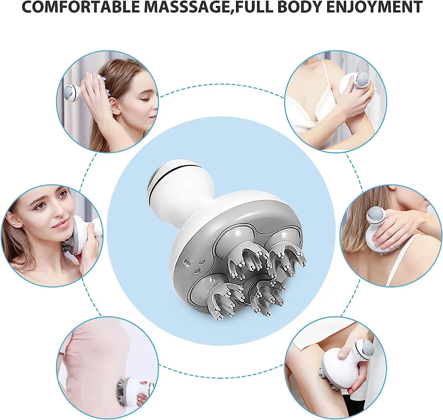 Electric Scalp Massager and Handheld Head Scratcher for Deep Stress Relief - 4
