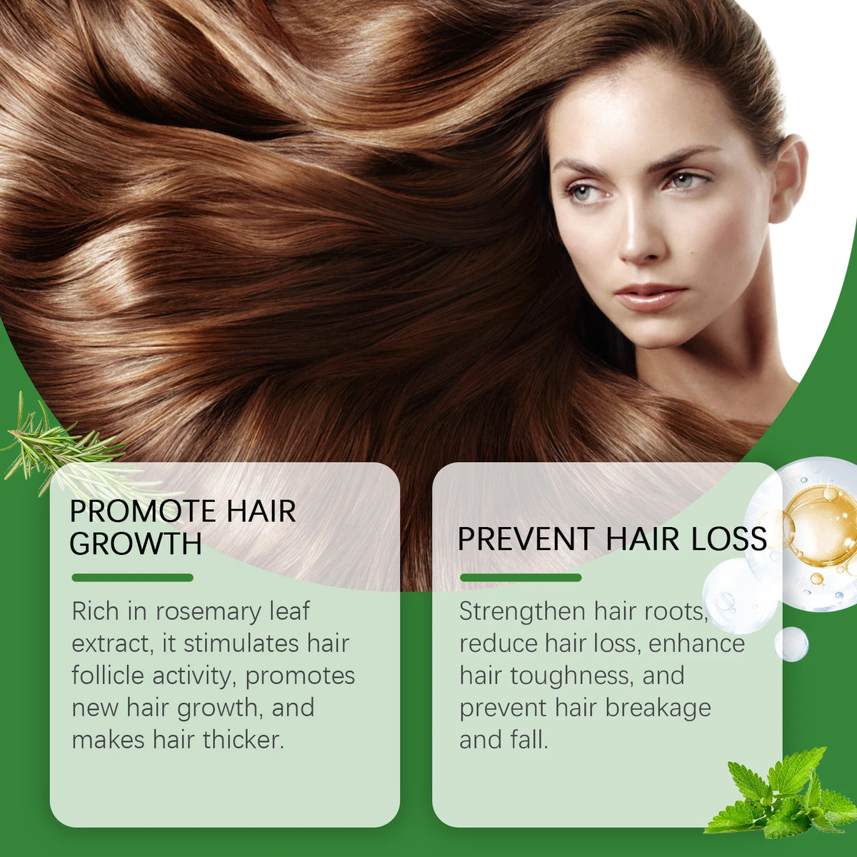 Rosemary Rice Water Hair Spray and Leave In Conditioner for Dry Frizzy Hair