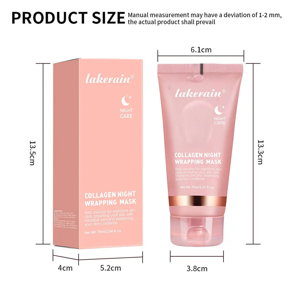 Collagen Night Wrapping Mask and Peel Off Facial Treatment for Overnight Repair