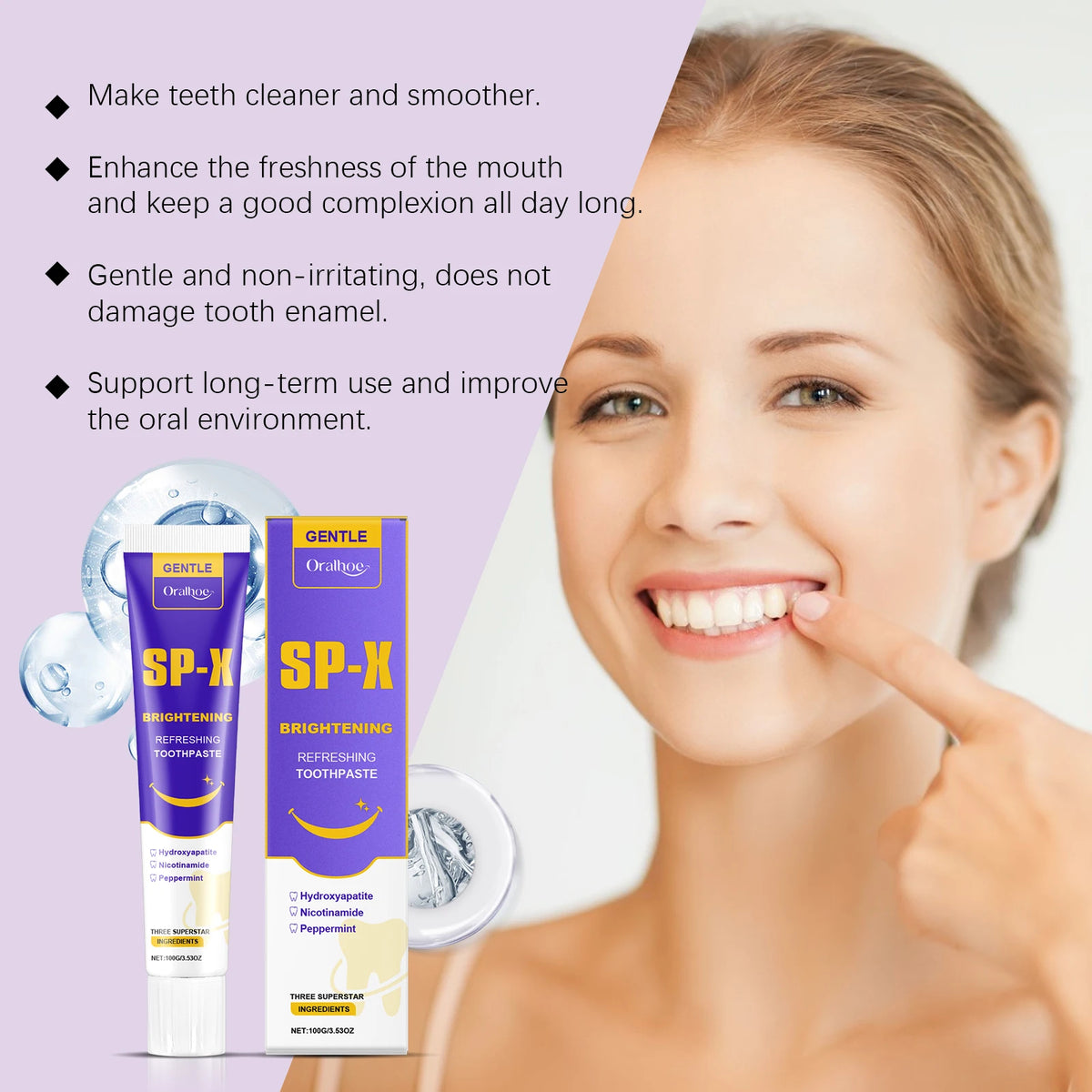 Brightening Toothpaste and Stain Remover for Daily Oral Hygiene and Whiter Smile