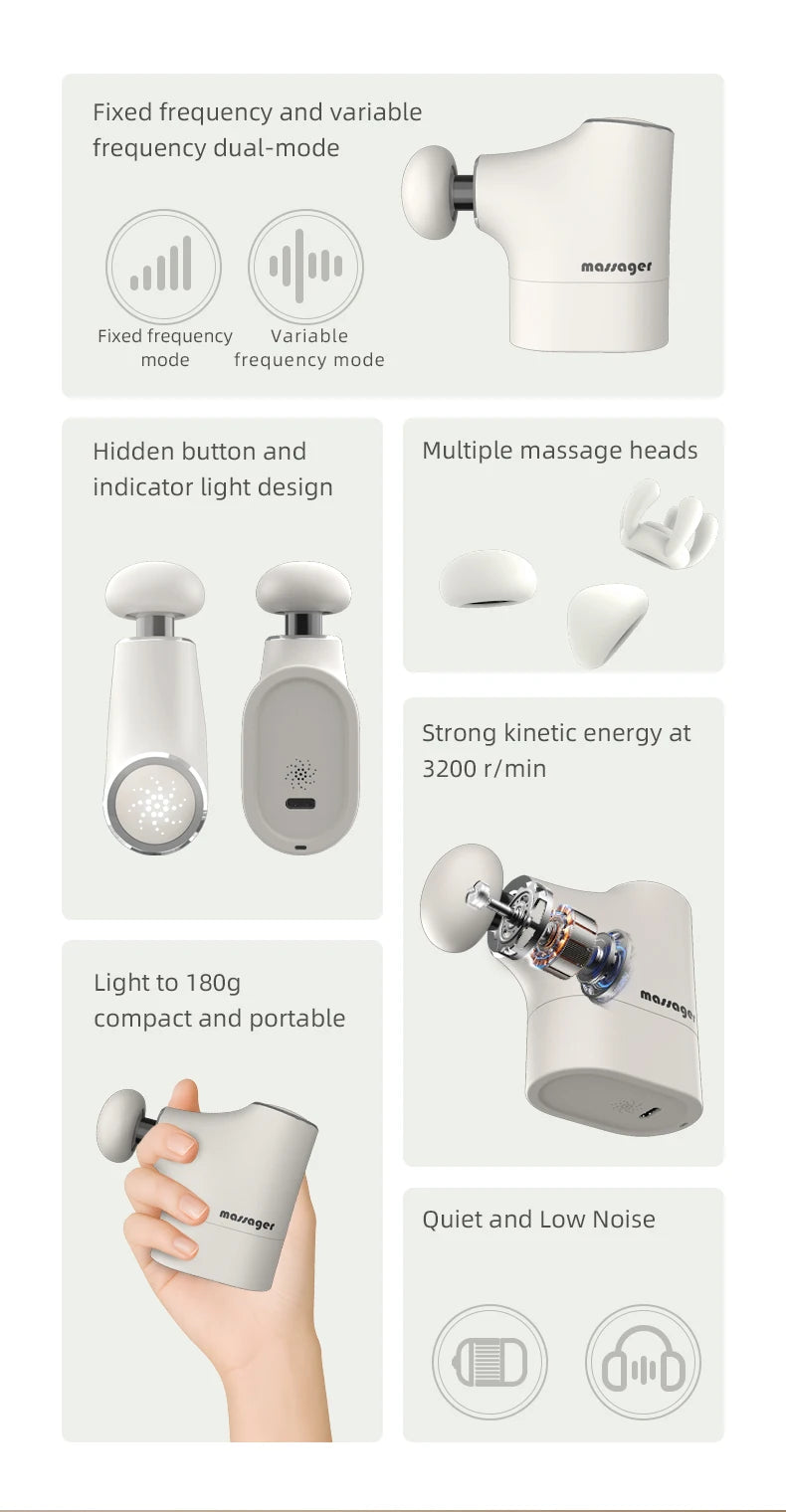 Mini Massage Gun and Percussion Deep Tissue Massager for Full Body Muscle Recovery