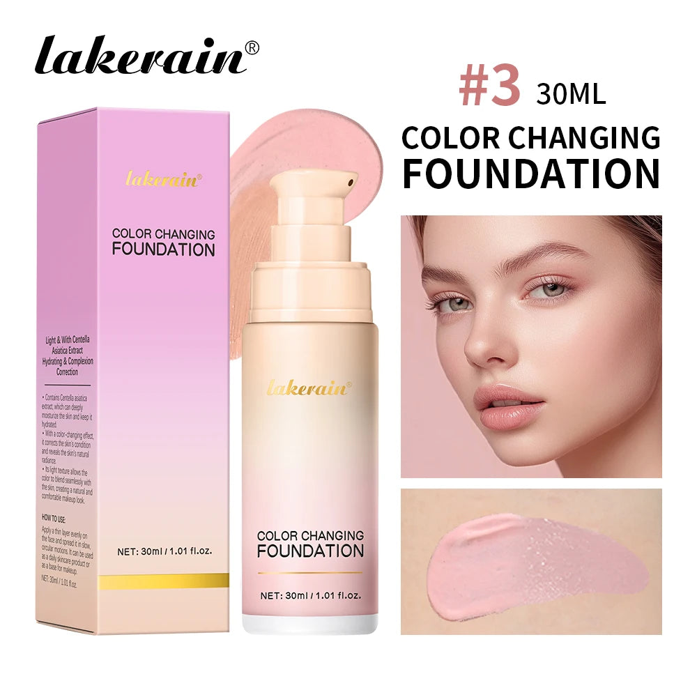Color Changing Foundation and Liquid Makeup Base for Daily Radiant Skin