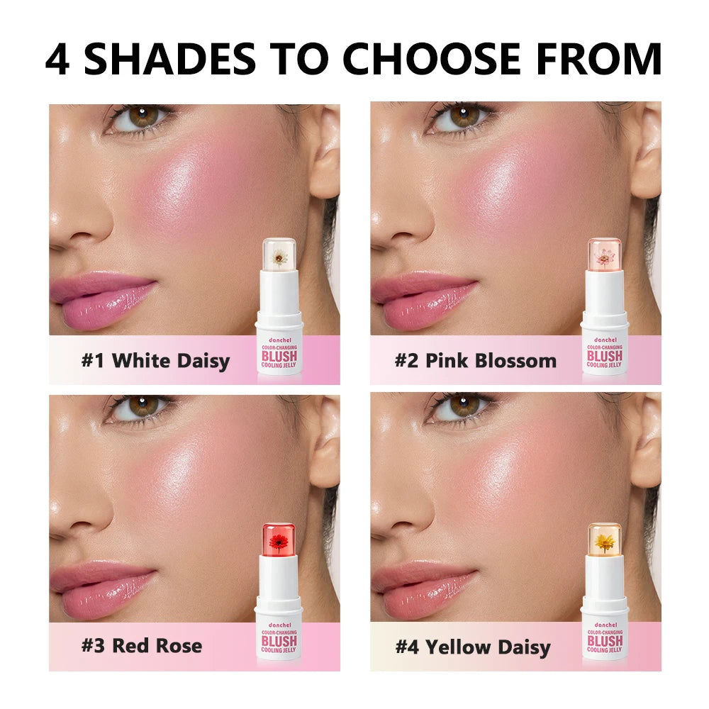 Color Changing Jelly Blush and Floral Tint Stick for Natural Daily Makeup - 2
