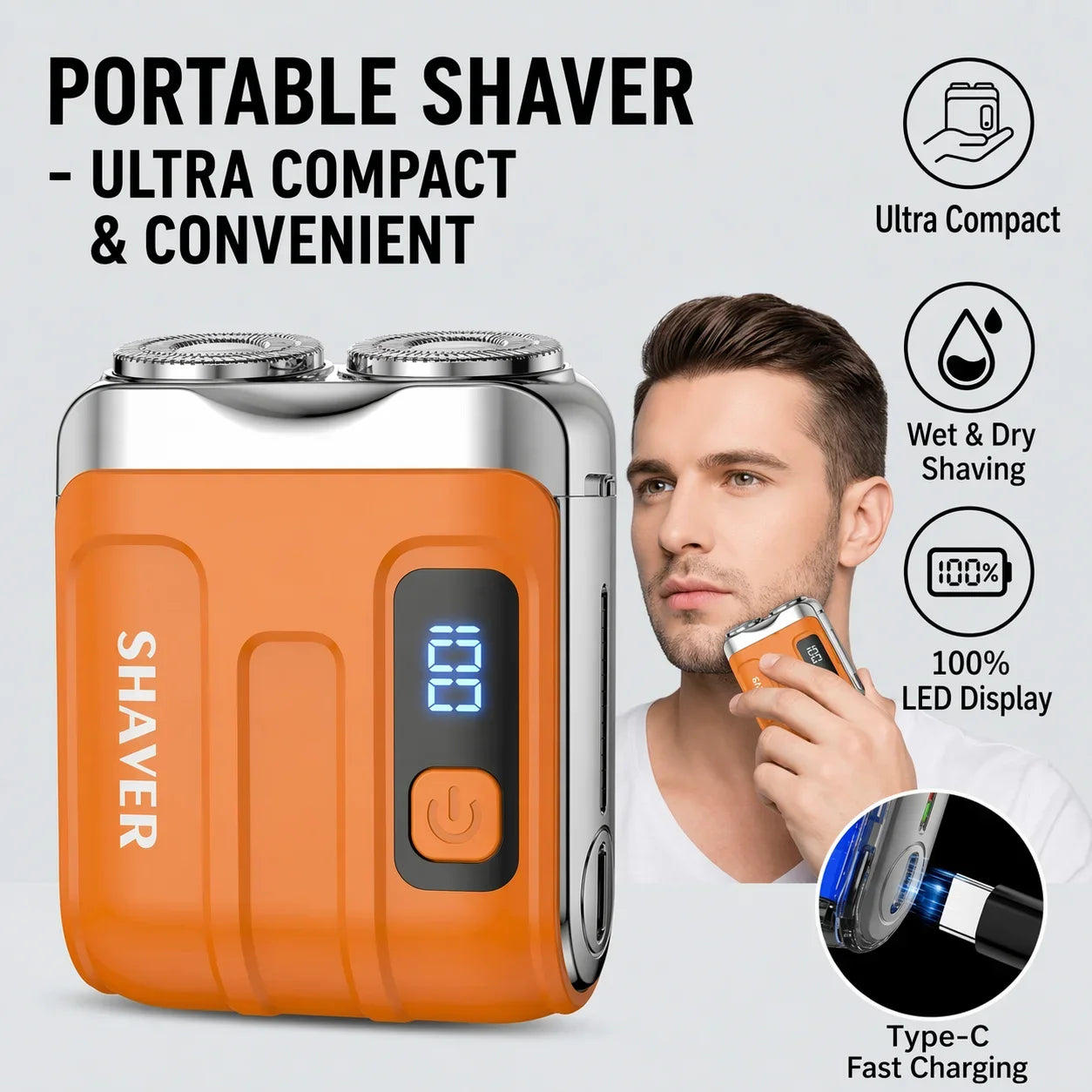 Electric Shaver and Portable Grooming Razor for Daily Travel and Home Use - 1