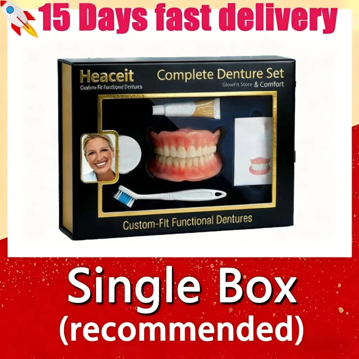 Silicone Full Denture Set and Fake Teeth Alternative for Daily Natural Oral Comfort