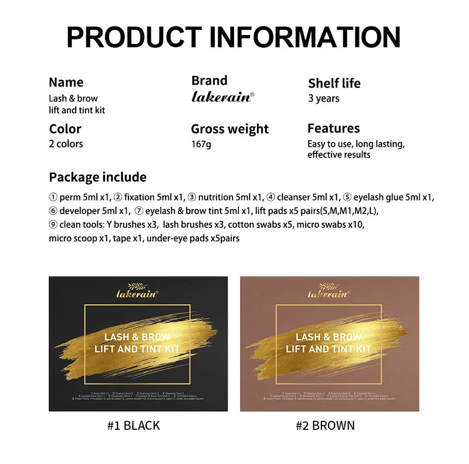 Lash Lift and Brow Tinting Kit and Eyelash Perm Set for Professional Salon Use