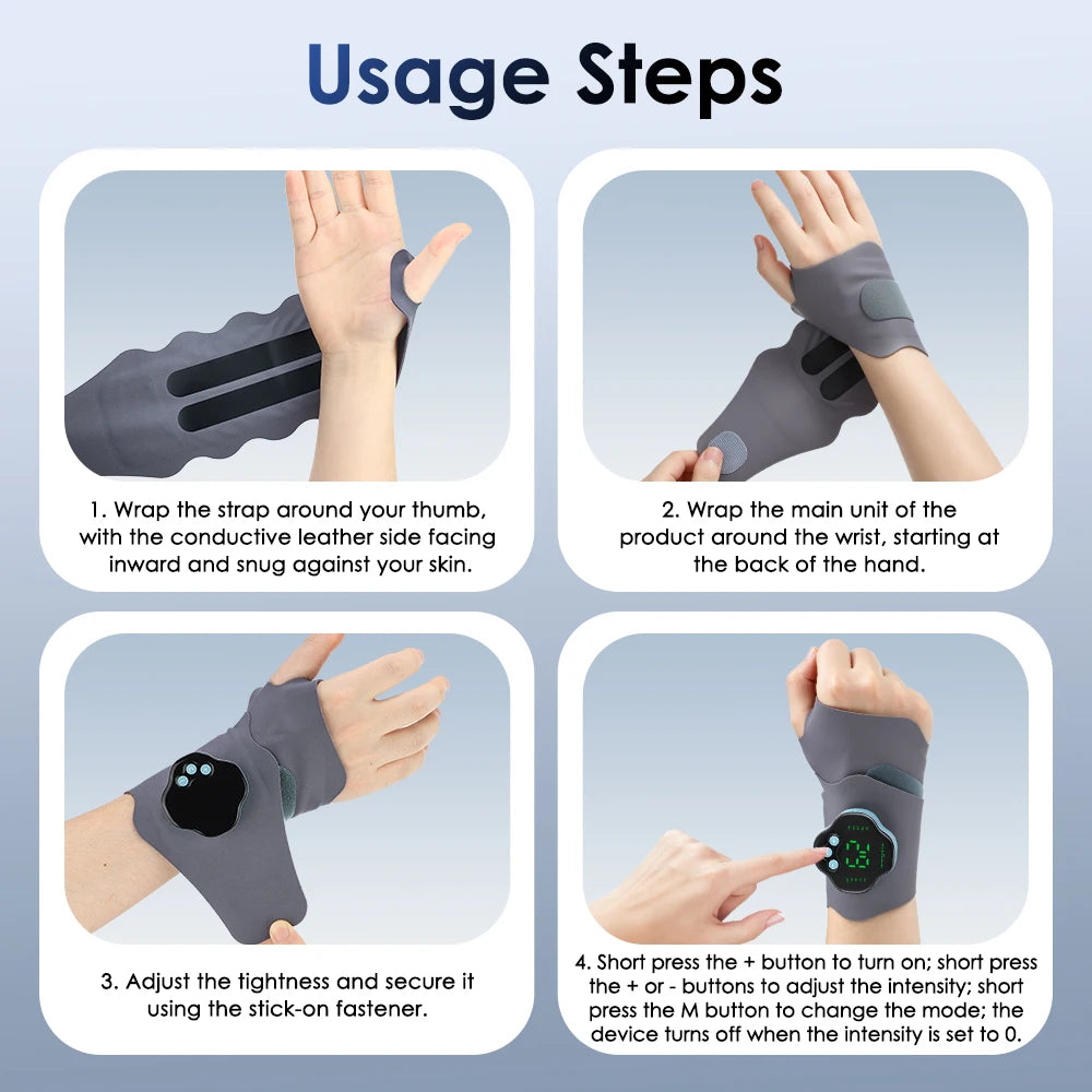 Electric Wrist Massager and EMS Support Brace for Muscle Relief and Daily Comfort