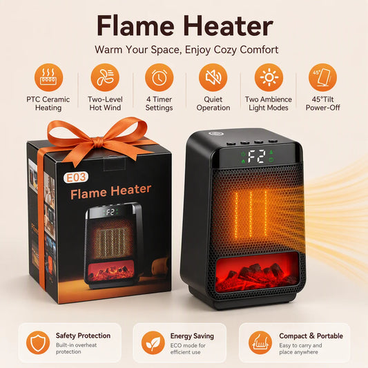 Electric Space Heater and Ceramic Portable Fan for Office Desk and Bedroom