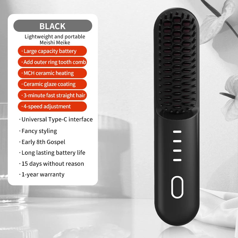 Hair Straightening Brush and Heated Smoothing Comb for Quick Daily Styling - 28