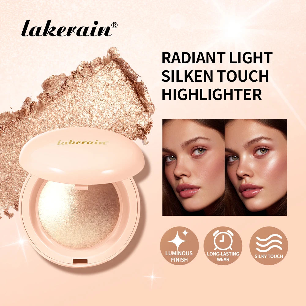 Silken Touch Highlighter and Shimmer Makeup Powder for Radiant Glowing Skin