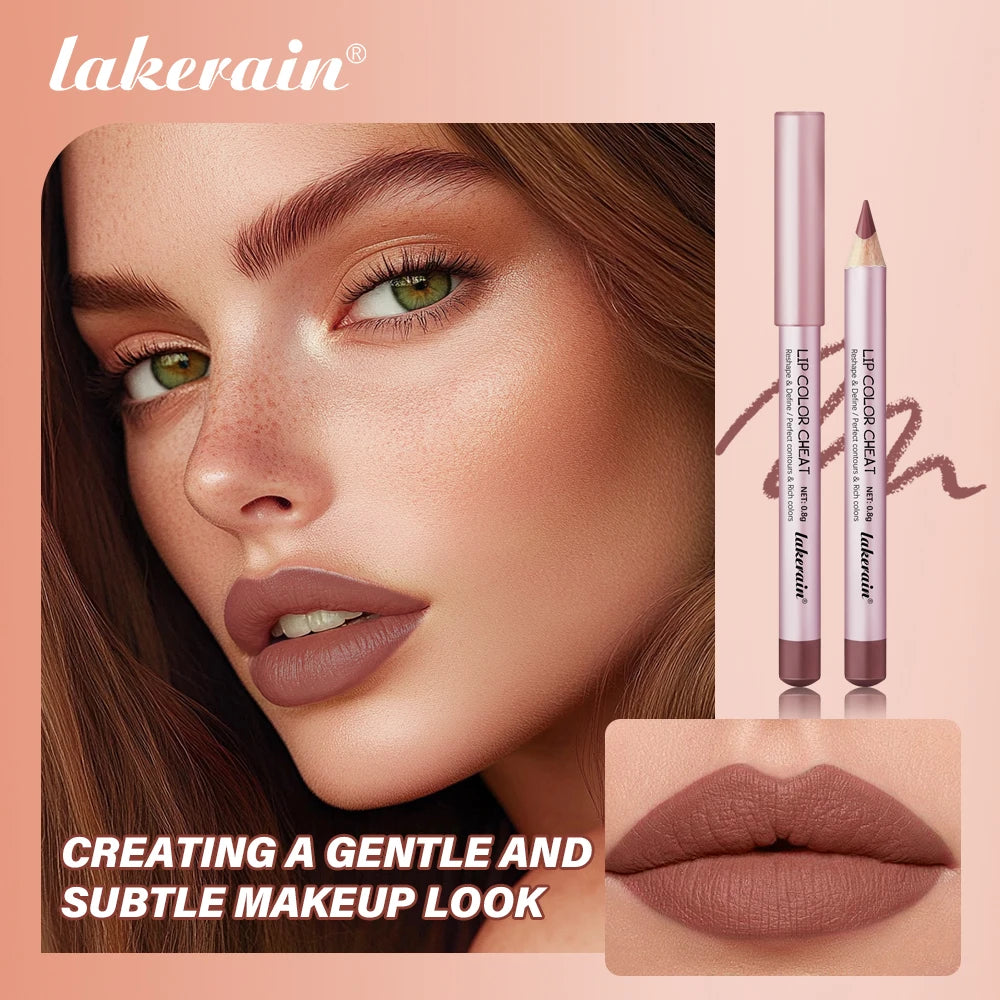 Matte Lip Liner and Waterproof Lip Contour Pencil for Defining Shapes Daily